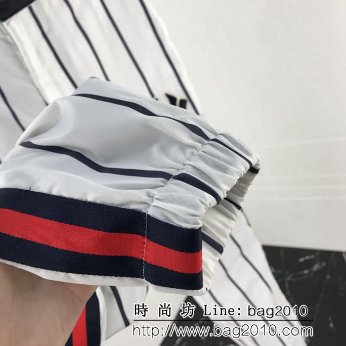 GUCCI古馳 18ss秋冬新款 NY復古系列 勳章刺繡豎條 棉夾克套裝 男女同款 ydi1637